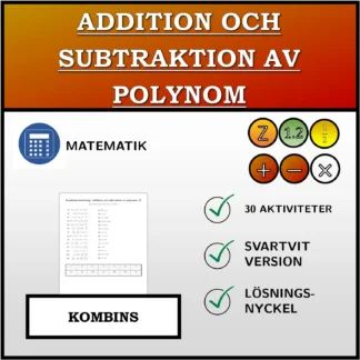 Kombinationsövning: Addition och subtraktion av polynom