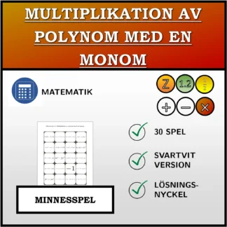 Memoryspel: Multiplikation av polynom med en monom