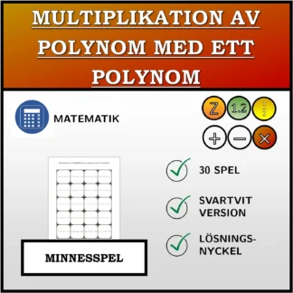 Memoryspel: Multiplikation av polynom med ett polynom
