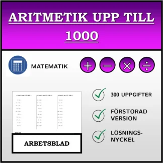 Arbetsblad: Aritmetik upp till 1000