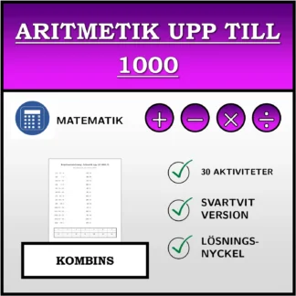 Kombinationsövning: Aritmetik upp till 1000
