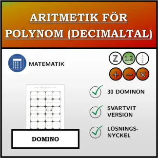 Domino: Aritmetik för polynom (decimaltal)