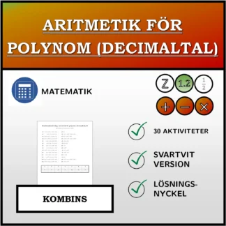 Kombinationsövning: Aritmetik för polynom (decimaltal)