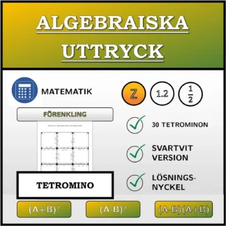 Tetromino: Algebraiska uttryck, förenkling (heltal)