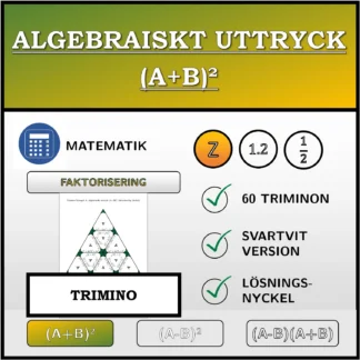 Trimino: Algebraiskt uttryck (A+B)², faktorisering (heltal)