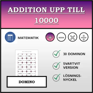Domino: Addition upp till 10000