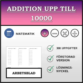 Arbetsblad: Addition upp till 10000