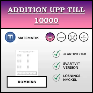 Kombinationsövning: Addition upp till 10000