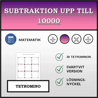 Tetromino: Subtraktion upp till 10000