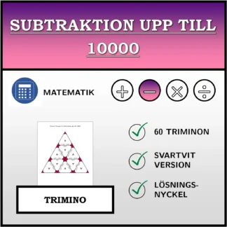 Trimino: Subtraktion upp till 10000