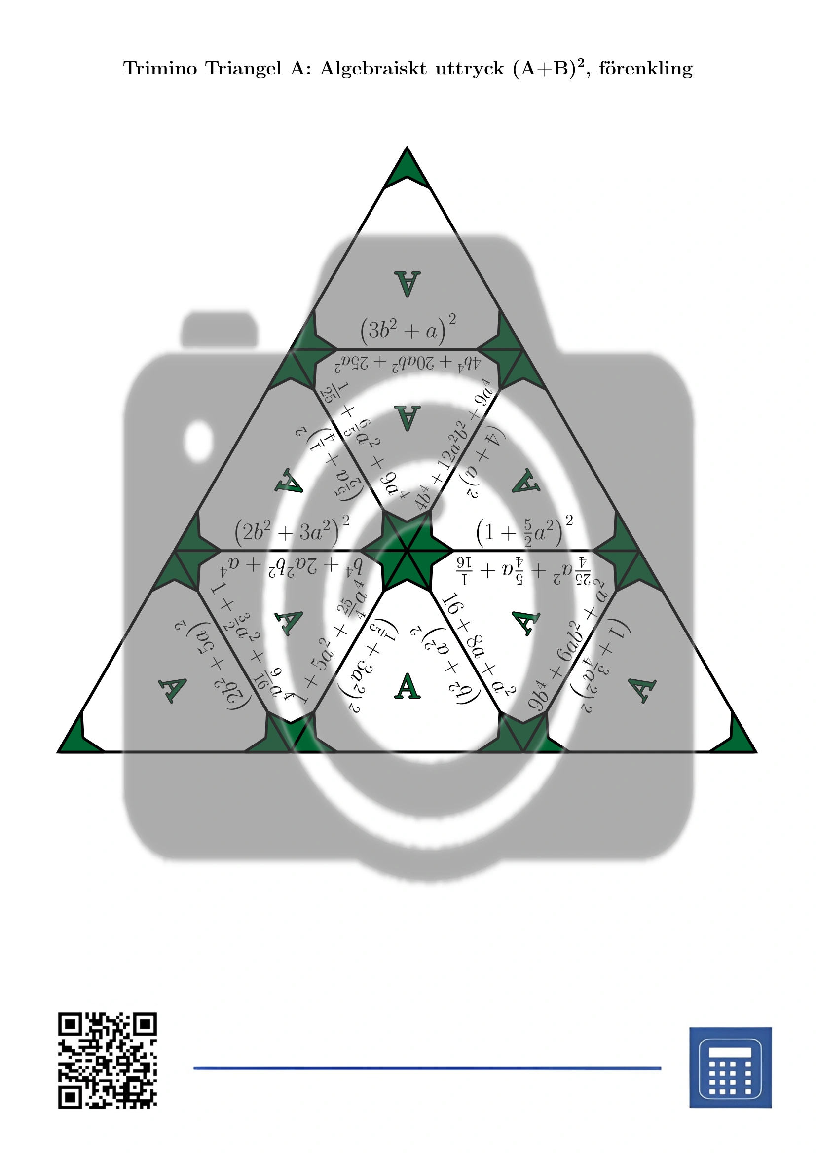 Trimino: Algebraiskt uttryck (A+B)², förenkling - Bild 2