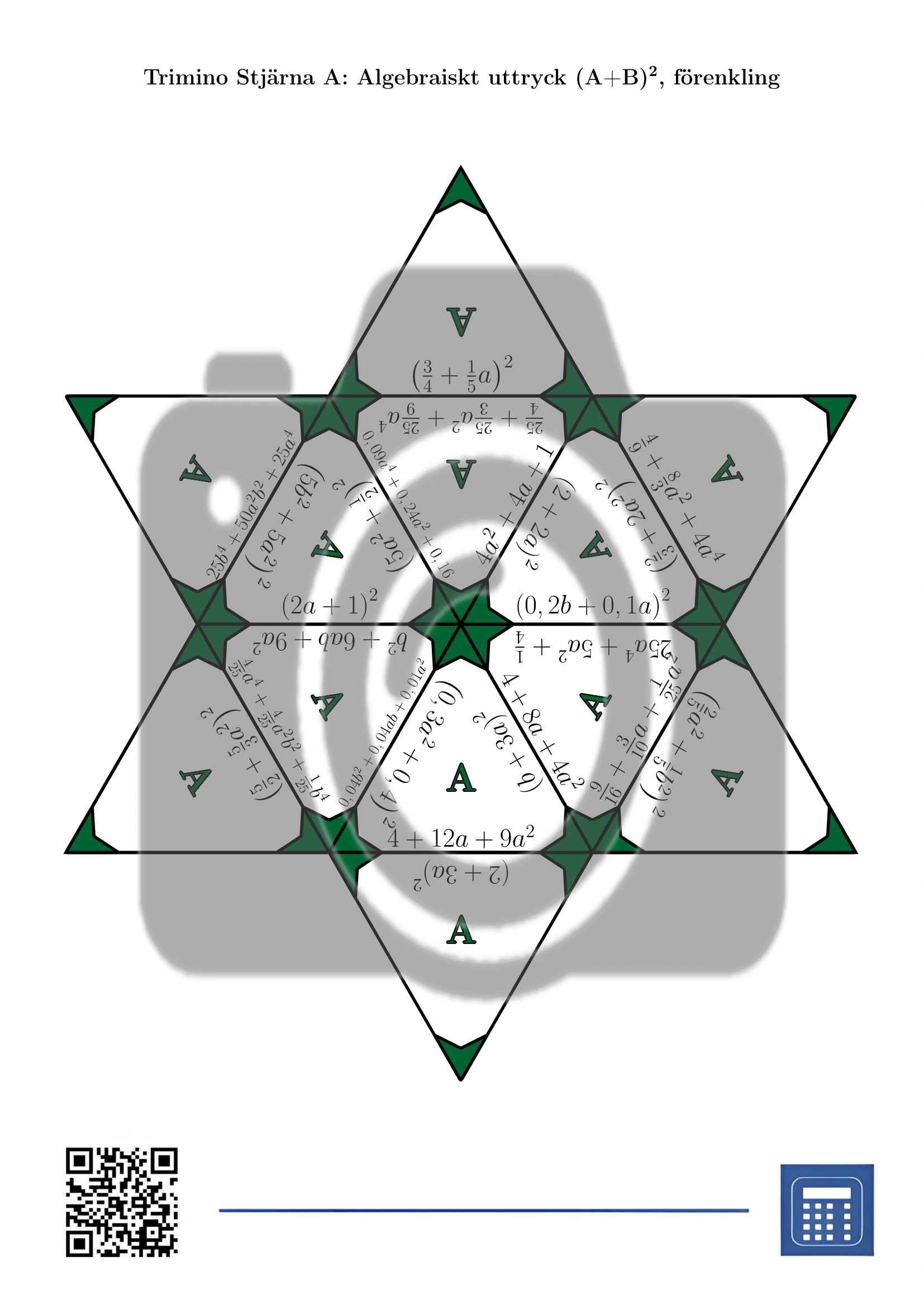 Trimino: Algebraiskt uttryck (A+B)², förenkling - Bild 4