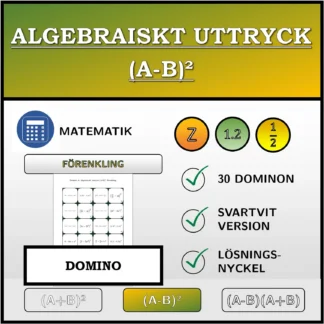 Domino: Algebraiskt uttryck (A-B)², förenkling