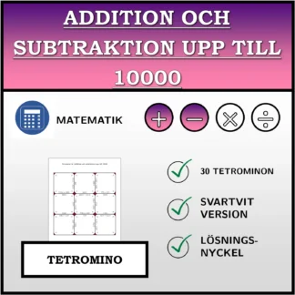 Tetromino: Addition och subtraktion upp till 10000