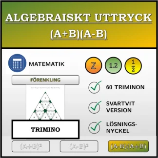 Trimino: Algebraiskt uttryck (A+B)(A-B), förenkling