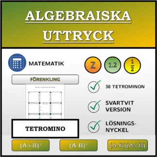 Tetromino: Algebraiska uttryck, förenkling