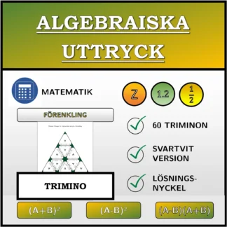 Trimino: Algebraiska uttryck, förenkling