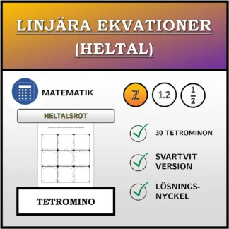 Tetromino: Linjära ekvationer (heltal), heltalslösning