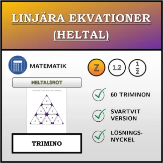 Trimino: Linjära ekvationer (heltal), heltalslösning
