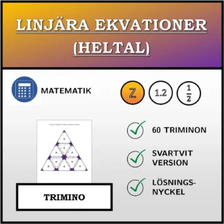 Trimino: Linjära ekvationer (heltal)