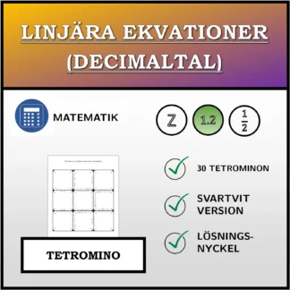 Tetromino: Linjära ekvationer (decimaltal)