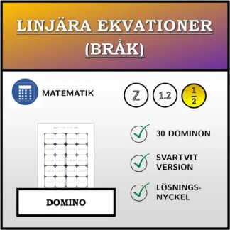 Domino: Linjära ekvationer (bråk)