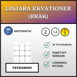 Tetromino: Linjära ekvationer (bråk)