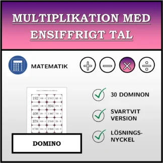 Domino: Multiplikation med ensiffrigt tal