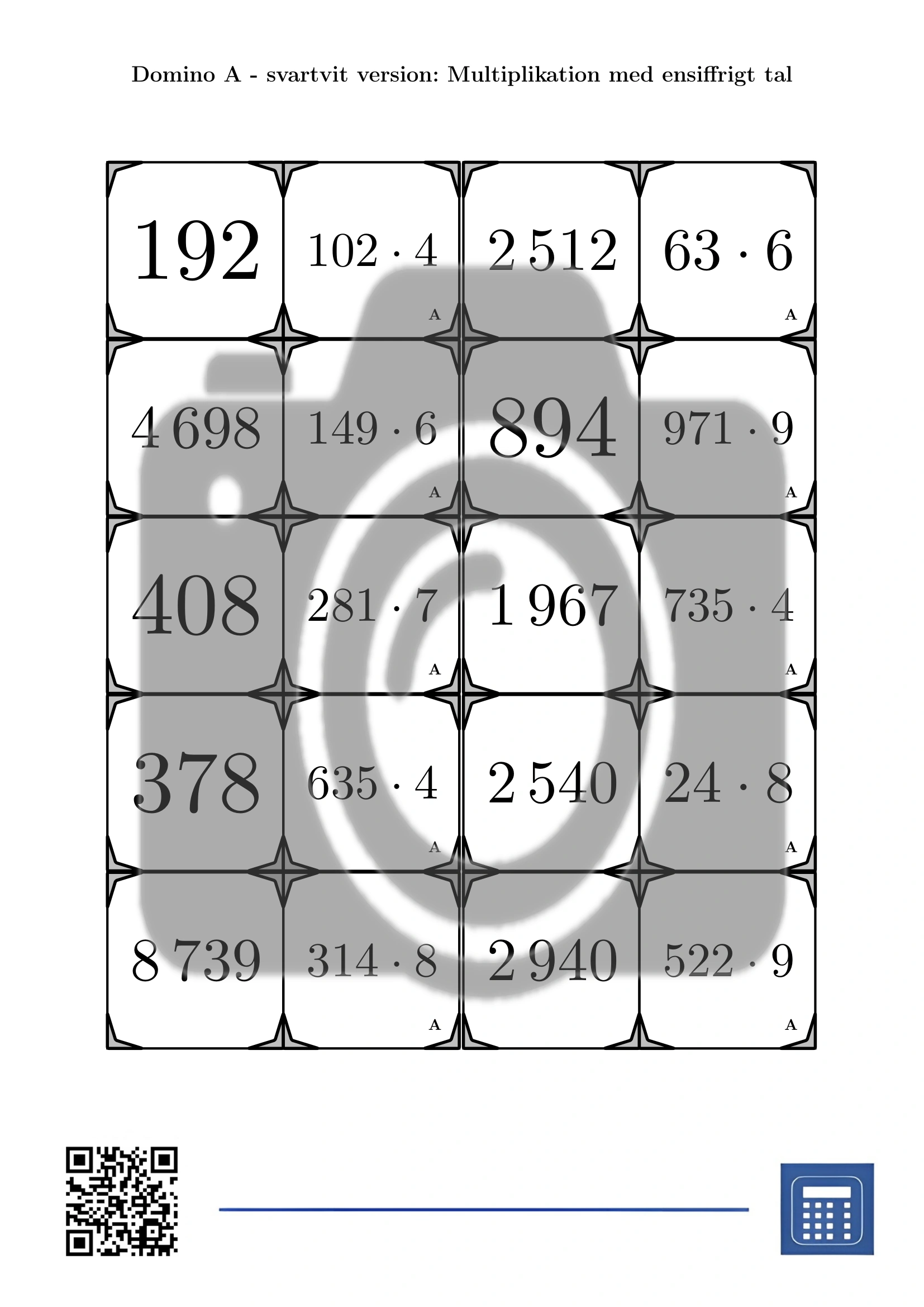 Domino: Multiplikation med ensiffrigt tal - Bild 3