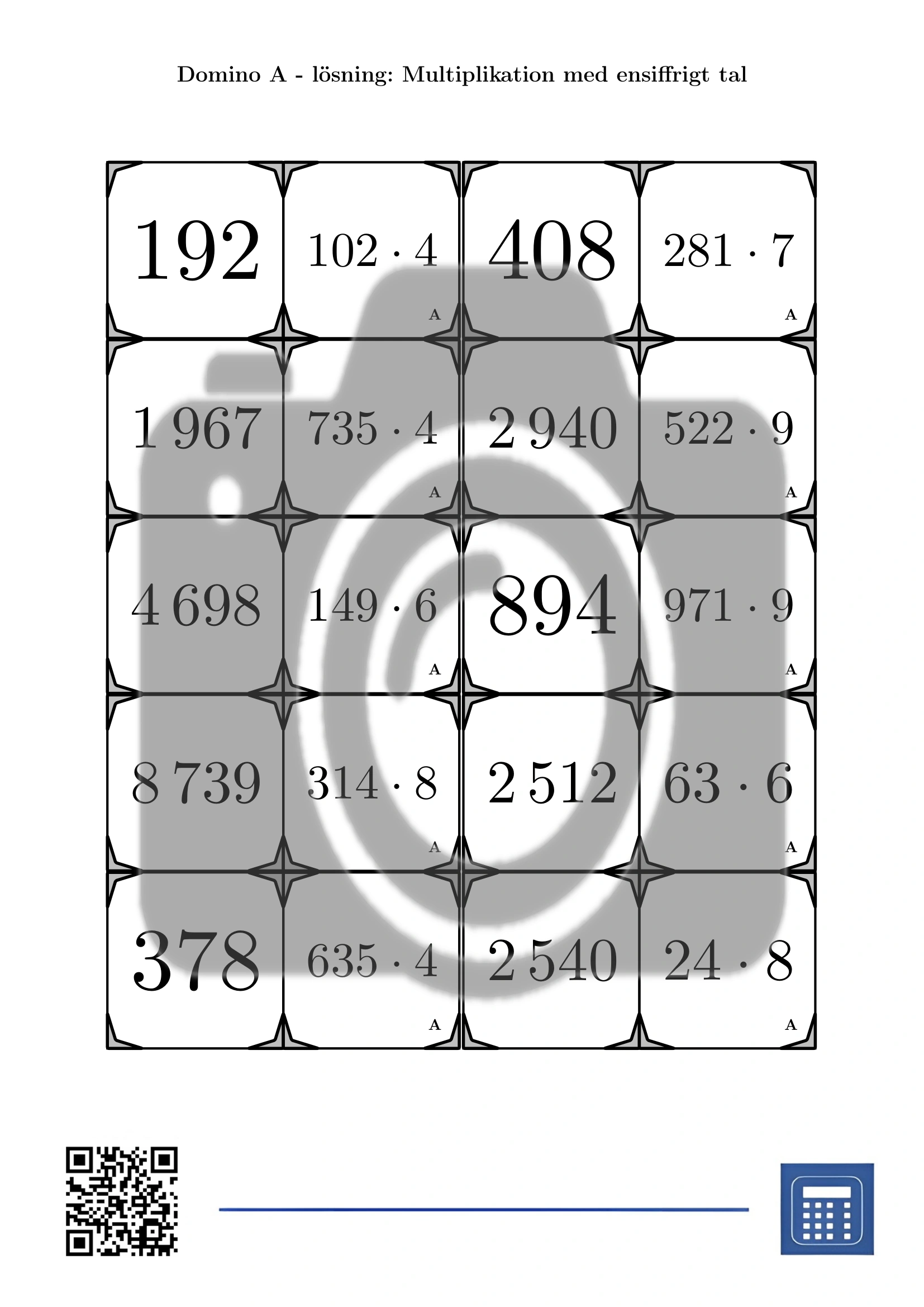 Domino: Multiplikation med ensiffrigt tal - Bild 4