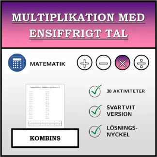 Kombinationsövning: Multiplikation med ensiffrigt tal