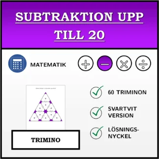 Trimino: Subtraktion upp till 20