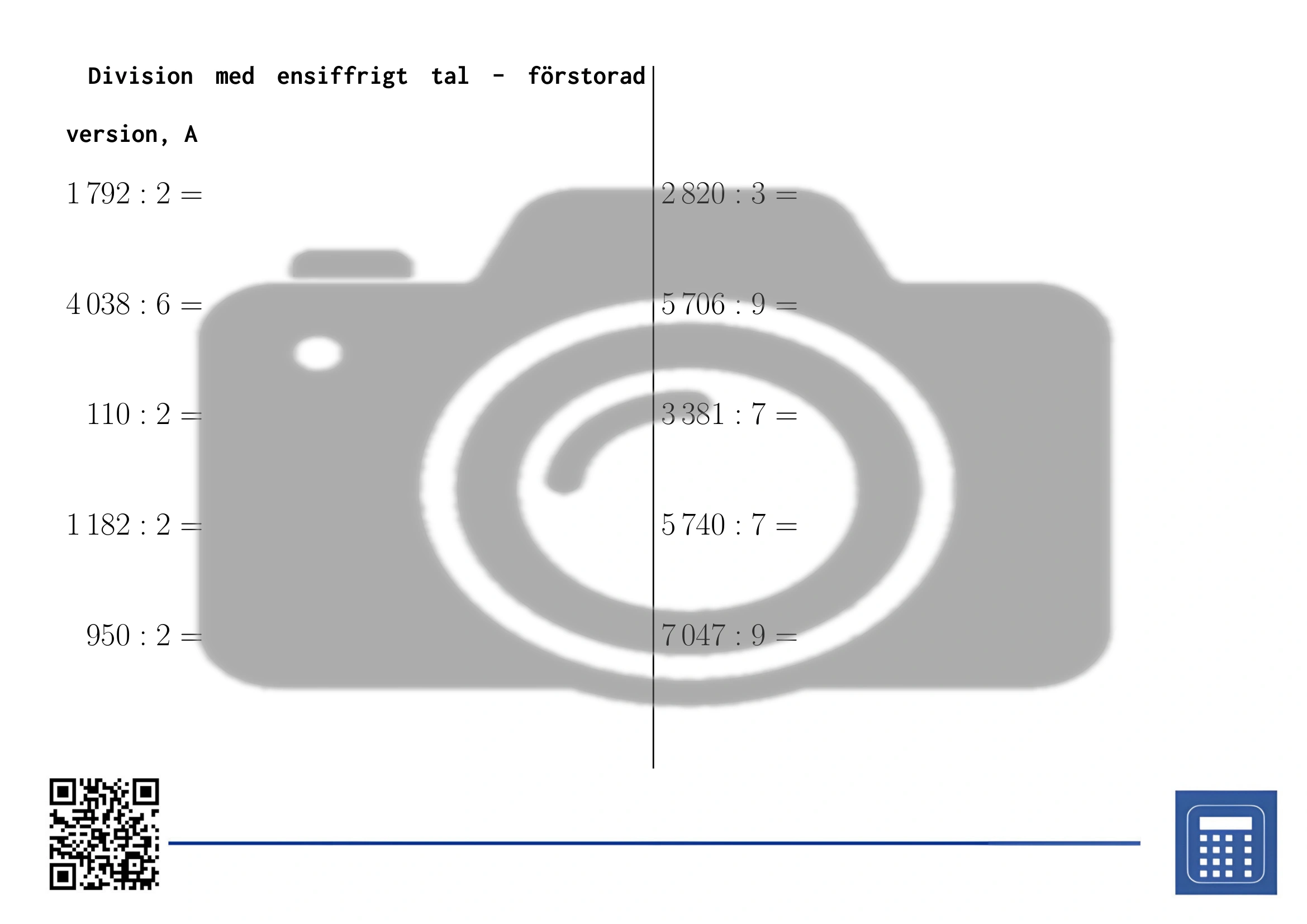 Arbetsblad: Division med ensiffrigt tal - Bild 3