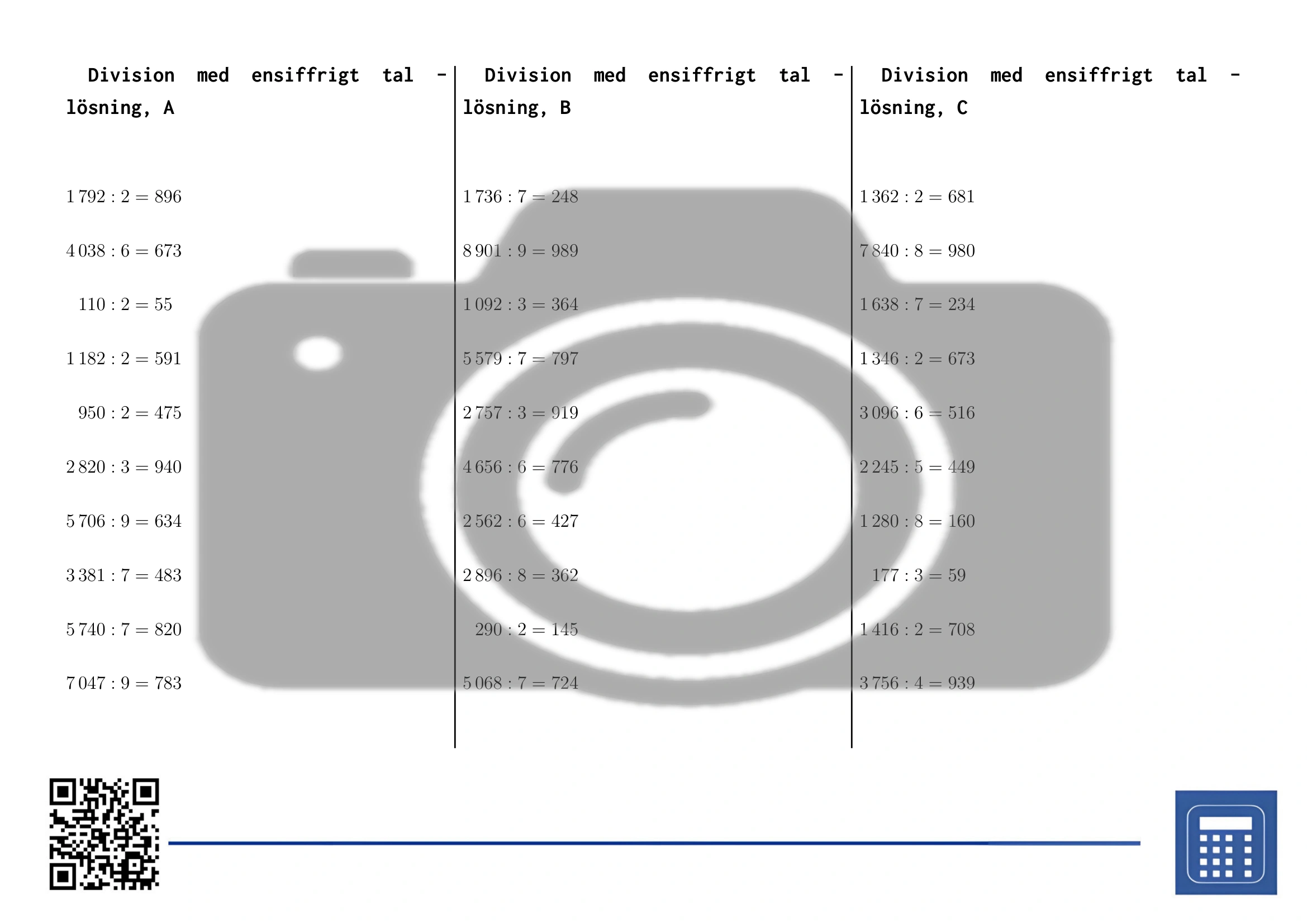 Arbetsblad: Division med ensiffrigt tal - Bild 4
