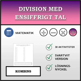 Kombinationsövning: Division med ensiffrigt tal