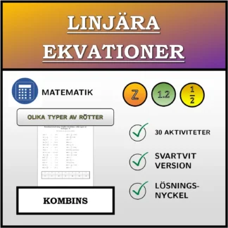 Kombinationsövning: Linjära ekvationer, olika typer av lösningar
