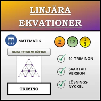 Trimino: Linjära ekvationer, olika typer av lösningar