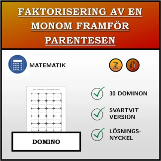 Domino: Faktorisering av en monom framför parentesen