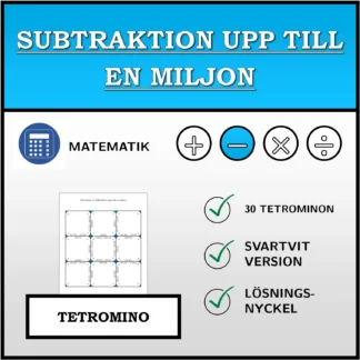 Tetromino: Subtraktion upp till en miljon