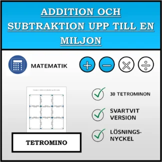 Tetromino: Addition och subtraktion upp till en miljon