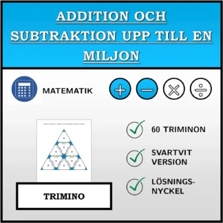 Trimino: Addition och subtraktion upp till en miljon