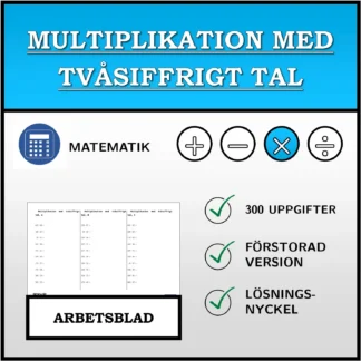 Arbetsblad: Multiplikation med tvåsiffrigt tal