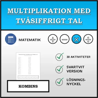 Kombinationsövning: Multiplikation med tvåsiffrigt tal
