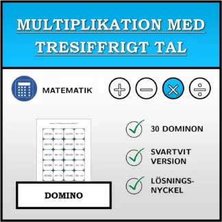 Domino: Multiplikation med tresiffrigt tal