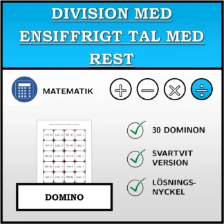 Domino: Division med ensiffrigt tal med rest