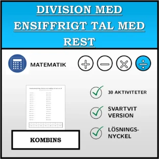 Kombinationsövning: Division med ensiffrigt tal med rest