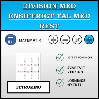 Tetromino: Division med ensiffrigt tal med rest