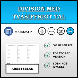 Arbetsblad: Division med tvåsiffrigt tal