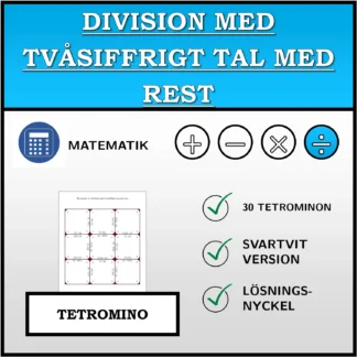 Tetromino: Division med tvåsiffrigt tal med rest