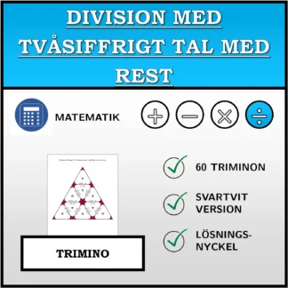 Trimino: Division med tvåsiffrigt tal med rest